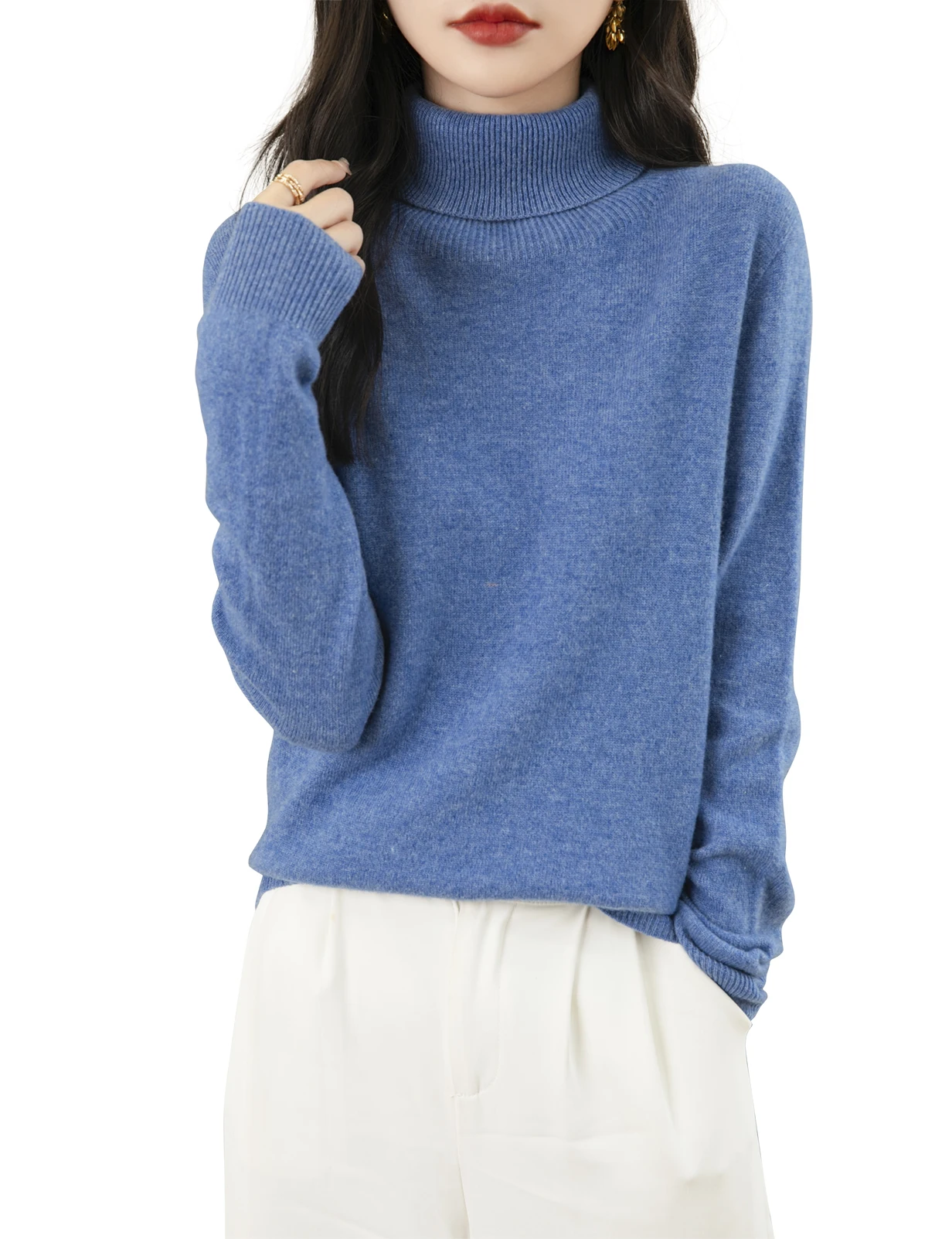 Knitwears Sweater Women Turtleneck Sweater 100% Pure Merino Wool Autumn Winter Warm Soft Knitted Pullover Female Jumper Tops y2k - Image 3