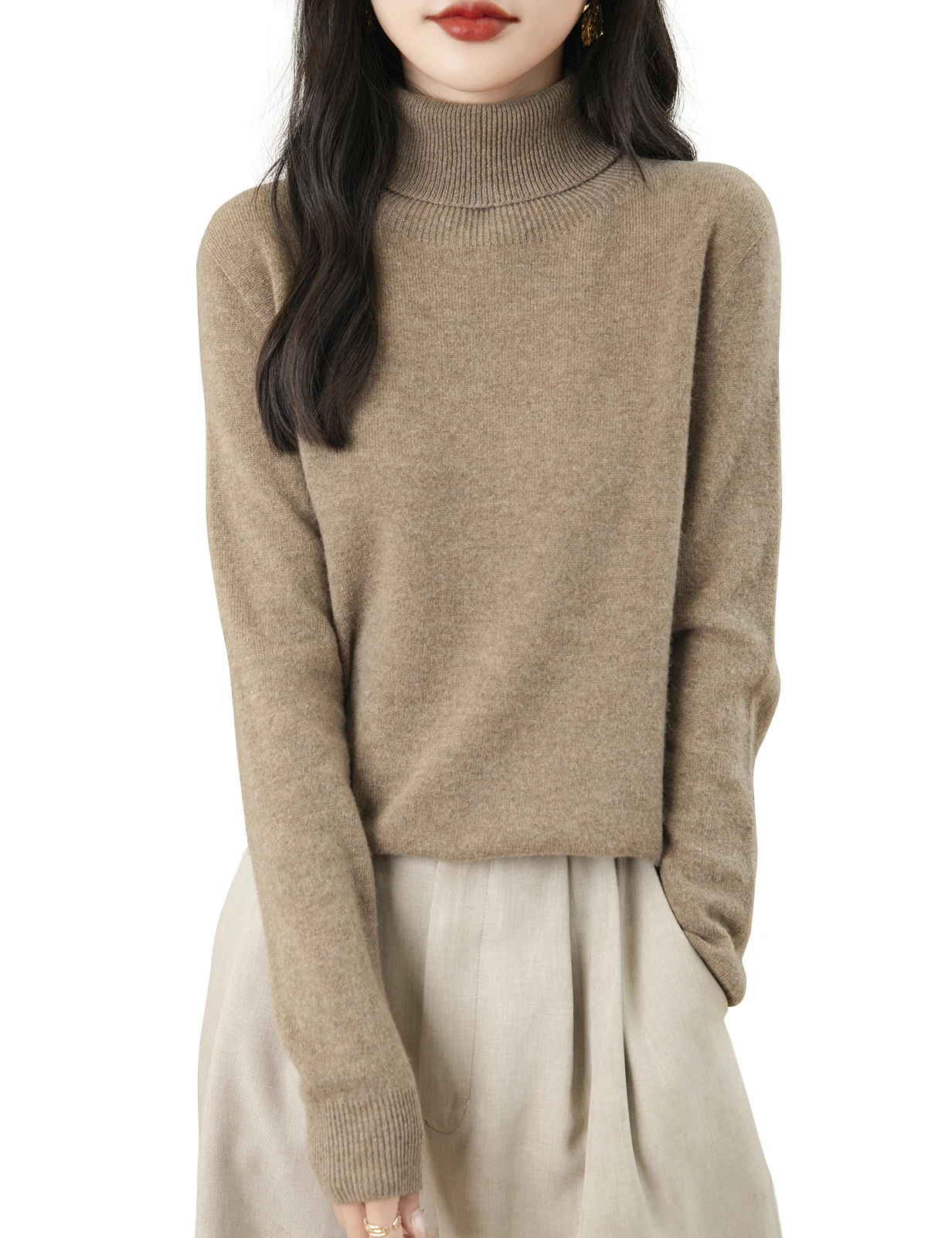 Knitwears Sweater Women Turtleneck Sweater 100% Pure Merino Wool Autumn Winter Warm Soft Knitted Pullover Female Jumper Tops y2k - Image 2