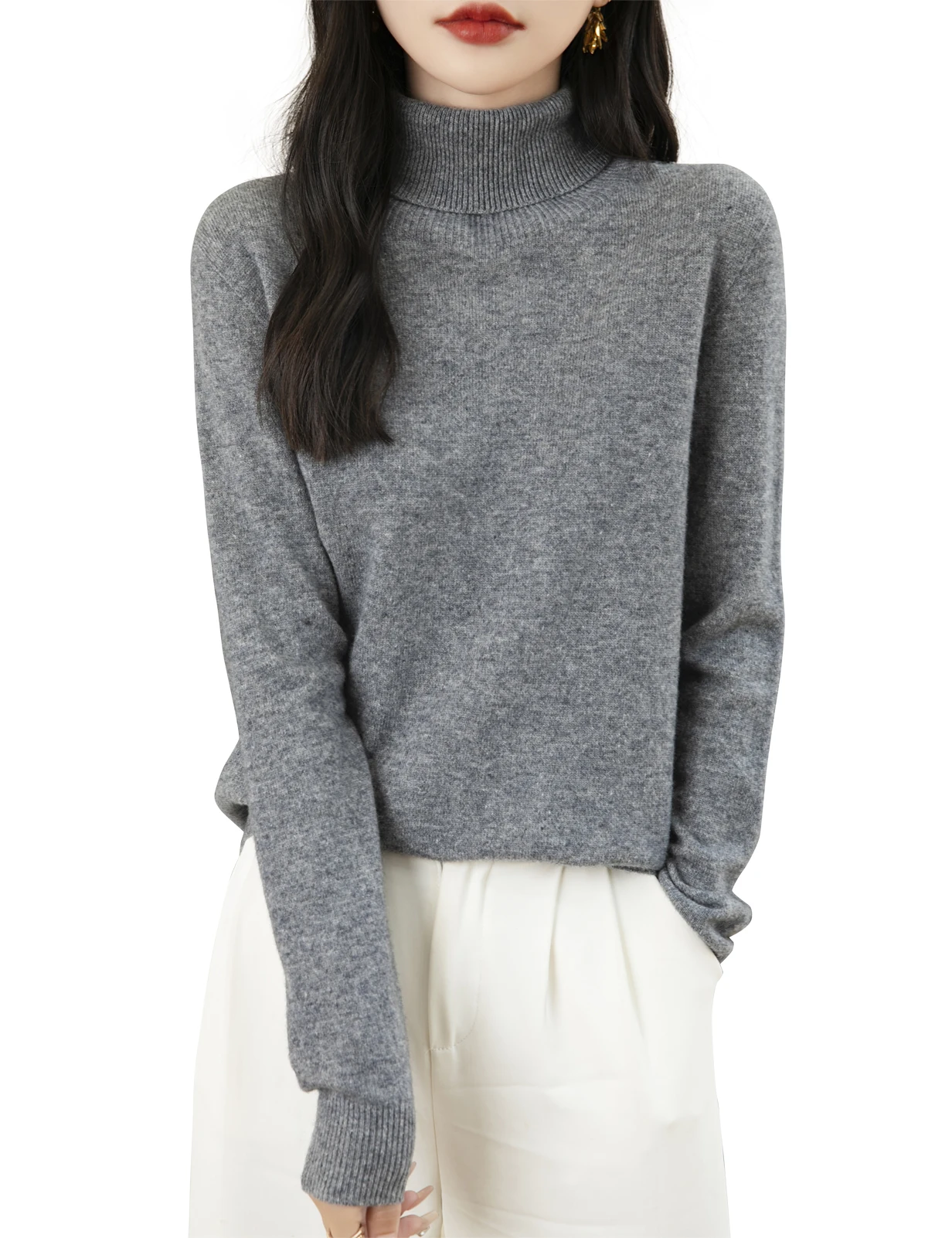 Knitwears Sweater Women Turtleneck Sweater 100% Pure Merino Wool Autumn Winter Warm Soft Knitted Pullover Female Jumper Tops y2k - Image 4