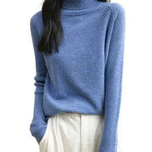 100% Merino Wool Turtleneck Women Sweater New Autumn Winter Warm Soft Jumper Women Knitted Pullover Femme Cashmere Sweater Knit