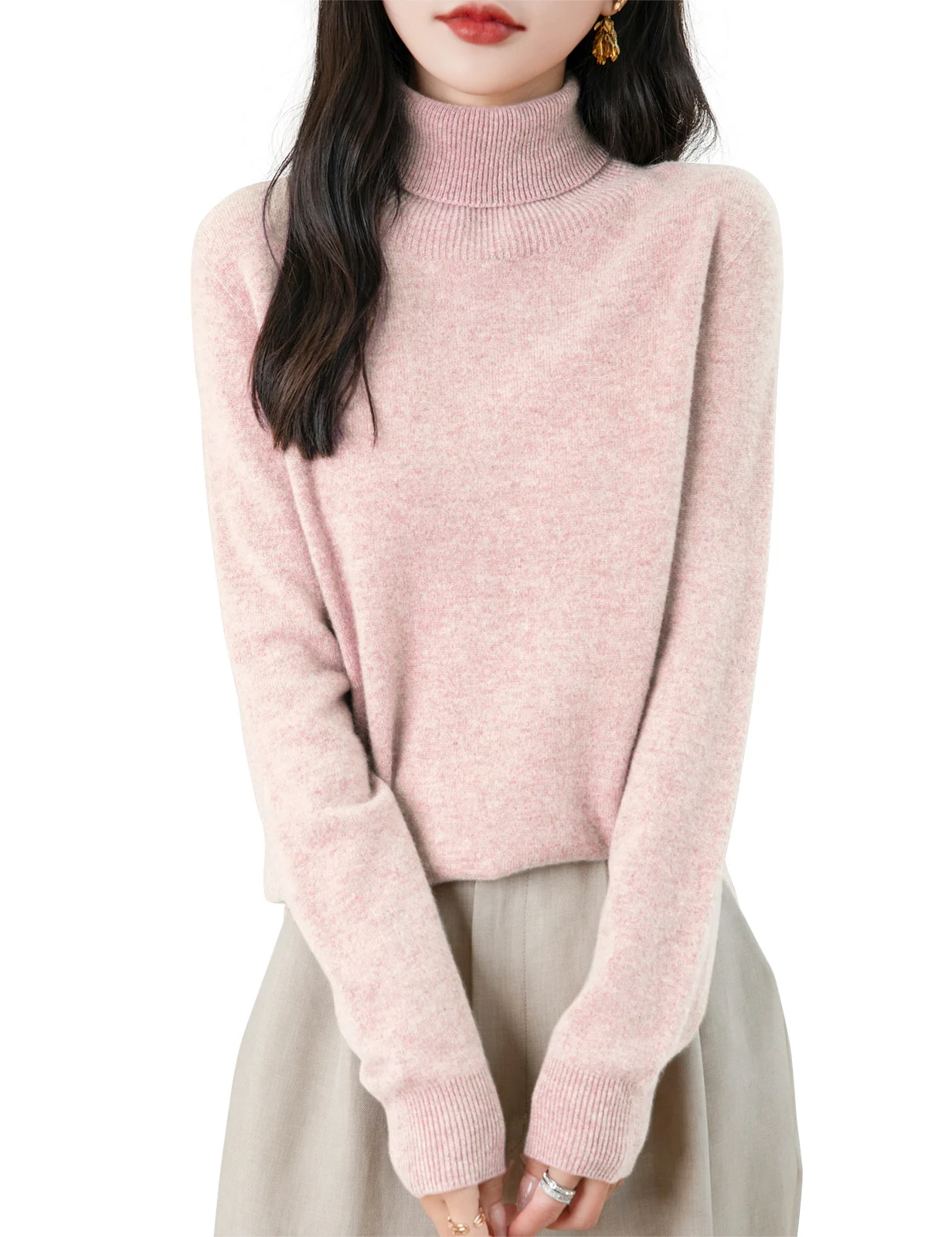 Knitwears Sweater Women Turtleneck Sweater 100% Pure Merino Wool Autumn Winter Warm Soft Knitted Pullover Female Jumper Tops y2k - Image 5